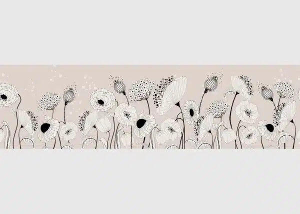 Wall Border Blossom Sketch | 5 m x 13.8 cm | WB 8409