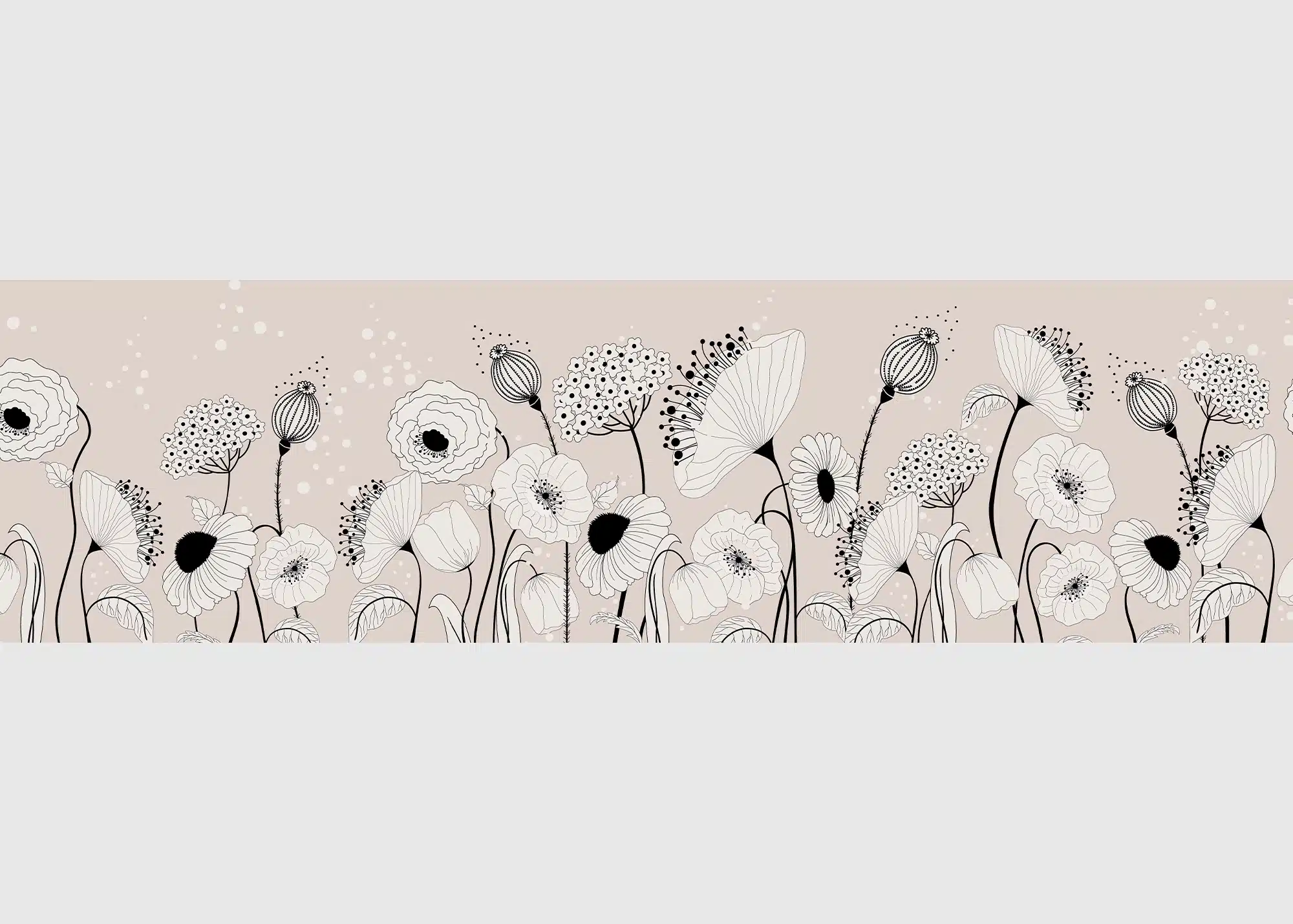 Wall Border Blossom Sketch | 5 m x 13.8 cm | WB 8409